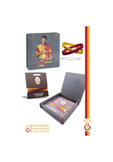 Galatasaray Orijinal Lisanslı Armanın Peşinde 2'li Çocuk Bileklik Metin Oktay Baskılı Hediyelik Ahşap Kutulu Sarı - Kırmızı