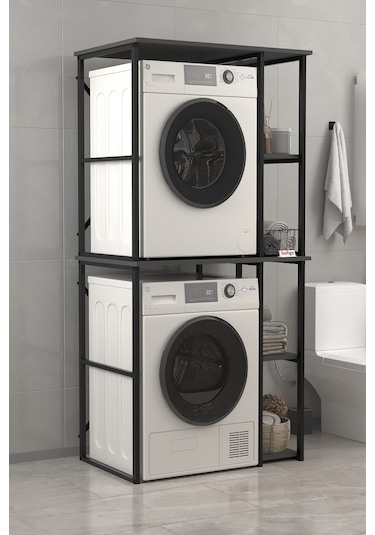 Bofigo Çamaşır Makinesi Dolabı Kurutma Makinesi Dolabı Metal Banyo Dolabı Mısra Antrasit