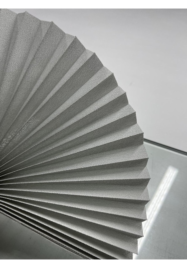 Plise Katlanır Cam Balkon Perdesi - Ofis Perdesi - Mutfak Perdesi - Salon Perdesi Gri Gri