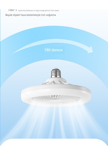 50we27 Vidalı Üç Renkli Evrensel Kafa Uzaktan Kumanda Fan Işığı-b Beyaz