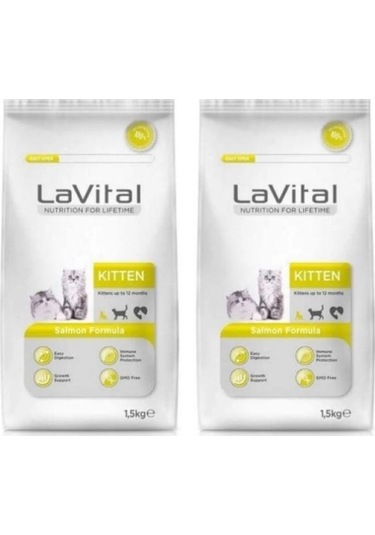 La Vital Kitten Somonlu Yavru Kedi Maması 2 x 1500 G
