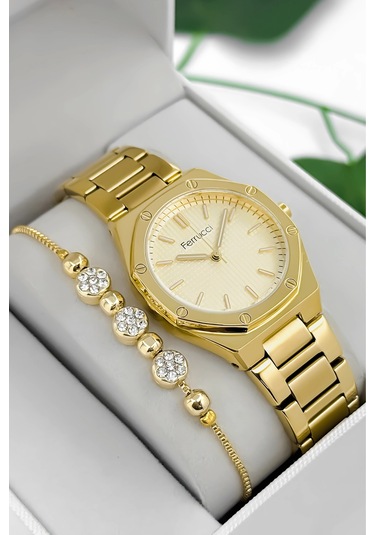 Ferrucci Çelik Kordon Çelik Kasa Kadın Kol Saati, 3 Atm Su Geçirmez Gold Zmfer192 Çok Renkli