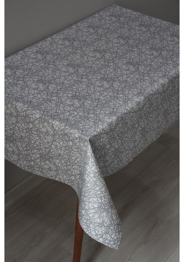 Elyaf Astarlı Silinebilir Pvc Muşamba Masa Örtüsü 3020-1 Astrçaprazip-gri