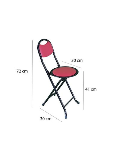 Yıl-tem Katlanır Pratik Sandalye Kamp-piknik-umre Tipi Kırmızı - Siyah