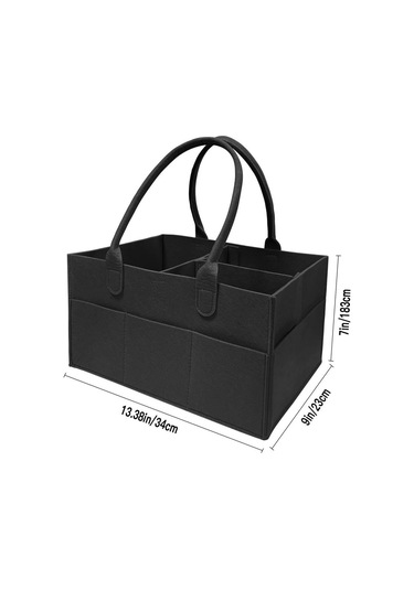 Katlanabilir Taşınabilir Keçe Organizer Çanta Siyah Renk Siyah