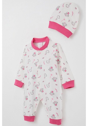 Breeze Kız Bebek Tulum Sevimli Prenses Kuğu Desenli 0-6 Ay, Beyaz Beyaz