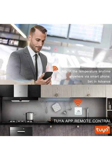 Flybuy Tuya Wifi Akıllı Termostat - Elektrikli Isıtma İçin Programlanabilir Sıcaklık Kontrol Ve Ses Kontrol