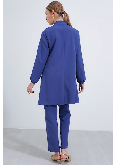 Kadın İndigo Örme Pantolon Tunik Alt Üst Takım 6654 6654bgd19-043-14815 001