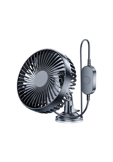 Suıtu 12v/24v Mini Araba Fanı Usb Şarjlı Tek Kafalı Fan 360 Derece Soğutma Fanı, Stil: Vantuz Modeli