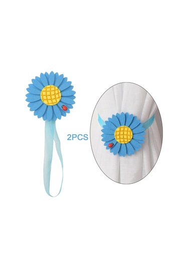 Suntek Magideal 1 Çift Örtü Kravat Arkalıkları Pencere Mavi-dantel