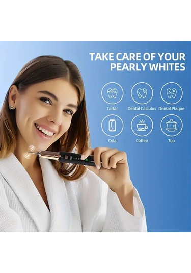 Willowhaven Siyah Elektrikli Diş Temizleyici Diş Plak Tartar Temizleme Ev Seyahat Seti