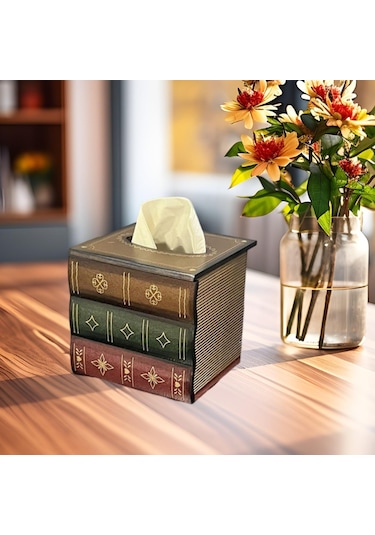 Suntek Ev Yatak Odası Banyo Için Mendil Kutusu Kapağı Kahverengi