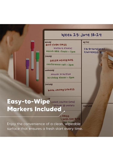 Buzdolabı Takvimi Yemek Planlayıcısı Ve Alışveriş Listesi Beyaz Tahta