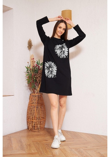 Darlin Moda Siyah Düğme Detaylı Tunik DM60346 Siyah