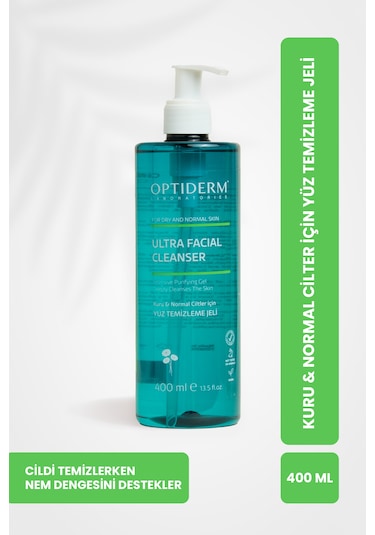 Optiderm Yüz Ve Cilt Temizleme Jeli Kuru Ve Normal Ciltler 400 Ml