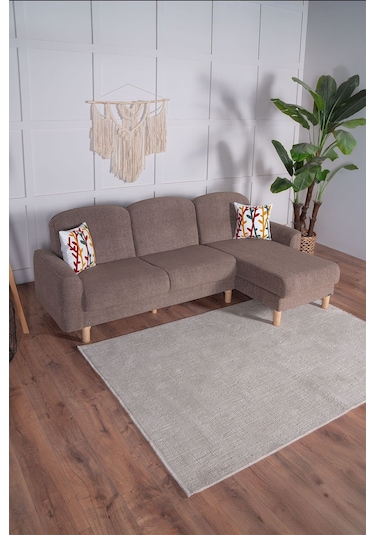 Bohem's Bohem Uzanmalı Köşe, Sağ Sol Kullanılabilen, Yüksek Ayaklı, Kahverengi Kahverengi