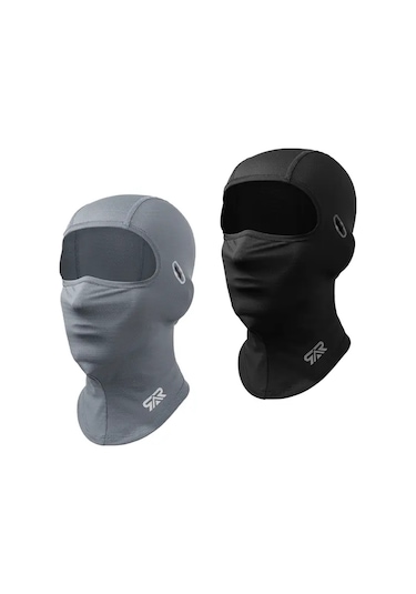 Turcoshop11 Gray+black Yaz Balaklavası Nefes Alabilir Spor Yüz Maskesi Erkek Ve Kadın