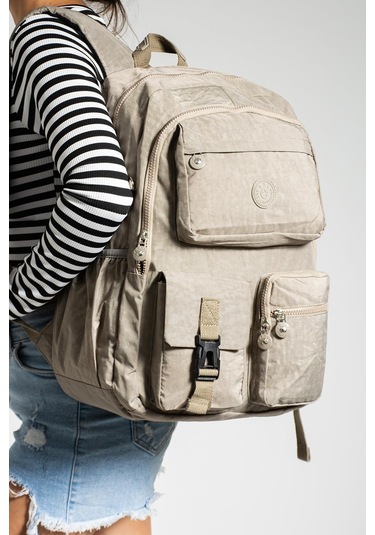 Ultra Hafif Çok Cepli Su Geçirmez Sırt Çantası Vizon Model: 571-1k - Vizon