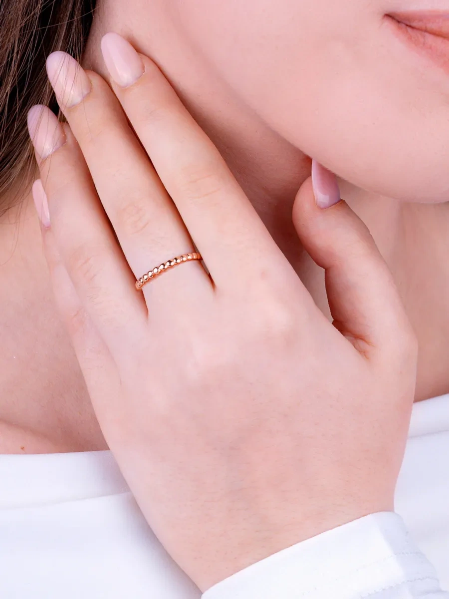 Torgovyj Dom Uvelir Holding 925 Ayar Altın Kaplama İnce Toplu Gümüş Yüzük 400343330 Altın