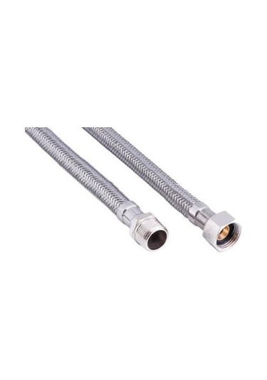 Nipelli Çelik Flex Bağlantı, 1/2"-1/2", 60 Cm, Erkek Dişi Dişli 1