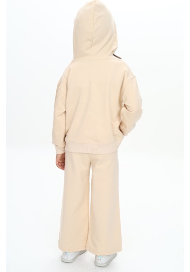 Toontoy Kız Çocuk Teddy Bear Clup Baskılı Eşofman Takım Bej