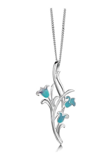 Brezza Lusso Jewelry Sonsuzluk Zarif Model Gümüş Mineli Lale Çiçeği Kadın Kolye 45 CM