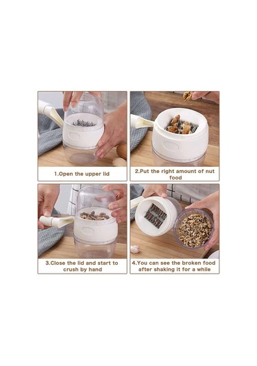 Fındık Doğrayıcı Öğütücü El Kranklı Fındık Ceviz Pekan, Mutfak Çoklu Doğrayıcı Rende Üst Malzeme Yapmak İçin Beyaz