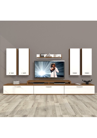 Decoraktiv Ekoflex 8d Slm Tv Ünitesi Tv Sehpası Ceviz - Beyaz
