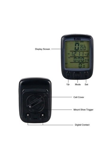 Konesam Bisiklet Hızı Ve Mesafe Ölçer, Lcd Ekranlı Gece Işığı, Sd-563a Kablolu Siyah, Çok Fonksiyonlu Bisiklet Bilgisayarı Siyah