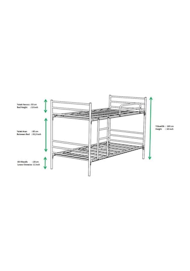Argimo Linda Yurt Apart Otel Şantiye Metal Siyah Ranza 90x200