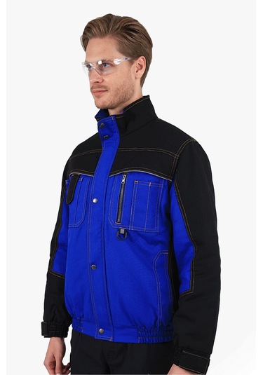 Çift Renkli Panama Mont Saks Mavi - Siyah