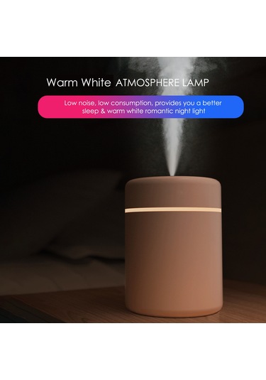 Neevoyu 180ml Mini Oto Nemlendirici, 2.5w Usb Beslemeli, Çift Sprey Modu, Gece Lambası Ve Otomatik Kapanma Özelliği - Beyaz