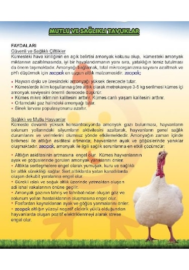 Zeopak Zeolit Hayvan Altlığı-100 Kg