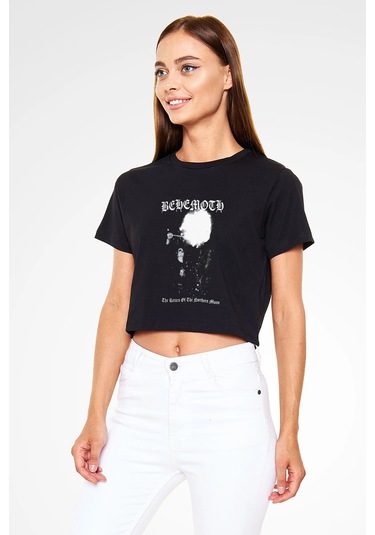 Adrift Behemoth Siyah Crop Top Tişört Siyah