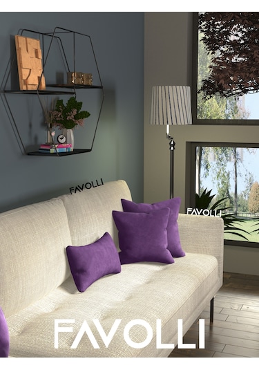 Br Favolli Kadife Dokulu Erik Moru Kırlent Kılıfı Dream Serisi Punch Için Uygun Gizli Fermuar Erik Moru