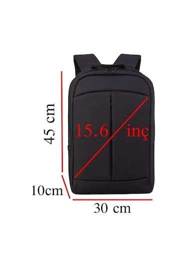 Beutel 15.6" Su Geçirmez Notebook Laptop Bilgisayar Sırt Çantası Siyah