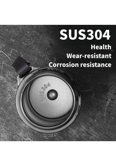 1000ml Paslanmaz Çelik Termos Led Sıcaklık Göstergesi Ile Su Mat Siyah