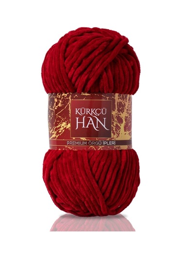 Kürkçü Han Kadife 100 G 95 M Örgü İpi Khkad Koyu Kırmızı