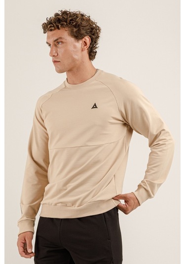 Airlife Saturn Ur7 Pro I Sıfır Yaka Erkek Sweatshirt Bej