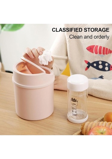 Fastbuy Mini Çöp Kovası Kapaklı Yaratıcı Küçük Masaüstü Çöp Kovaları, Küçük Çöp Kovası