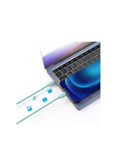 Lenyes Lc536 Type-c To Type-c Pd Örgü Tasarımlı Hızlı Şarj Özellikli Şarj Kablosu 60w 1m Yeşil Yeşil