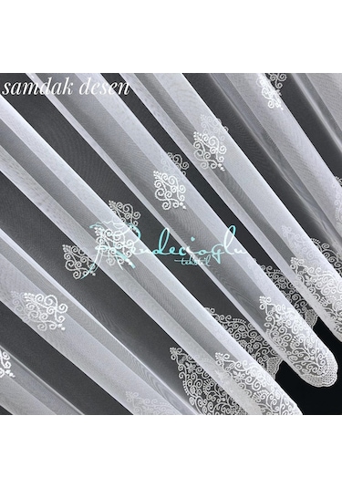 Tül Perde Kırışmaz Grek Zemin Serpme Işleme 2 Farklı Desen Çok Renkli