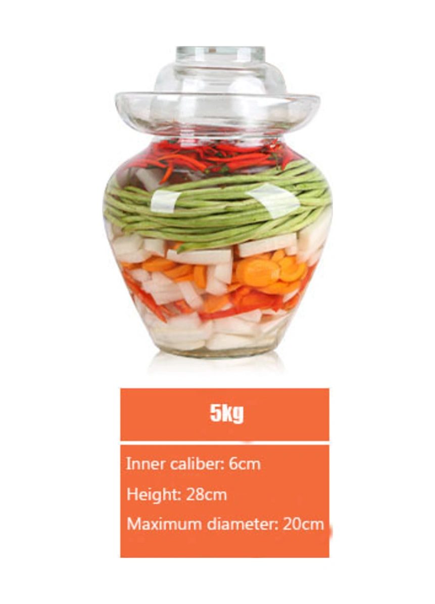 5 Kg Cam Konteyner Kimchi Kavanoz Mutfak Turşu Kutular Ev Gıda Mühür Depolama Kavanoz Turşu Silindir Mühürlü Olabilir Şişeler, Kavanozlar Ve Amp Kutular 4 Izgara