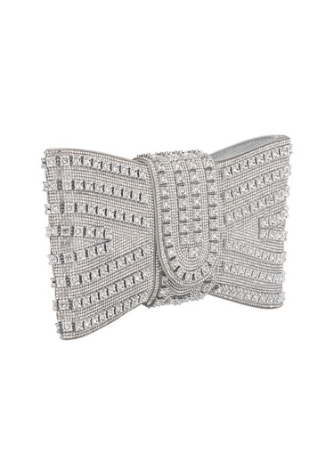 Guja 25yg591 Kadın Taşlı Abiye Çanta Gümüş Gümüş