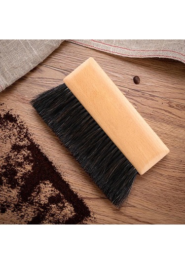 Suntek Kahve Değirmeni Makinesi Temizleme Fırçası Ahşap Saplı Dikdörtgen