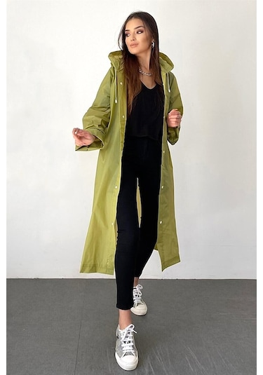 Marlux M21M Unisex Kapüşonlu Çıtçıtlı Eva Yağmurluk - Haki