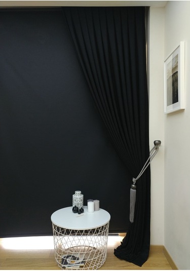 Taç Soft Siyah Fon Perde (481097295) Siyah