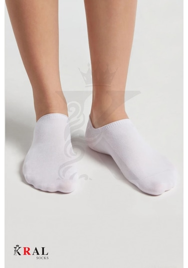 Kral Socks Kadın - Erkek 8 Çift Cotton Dikişsiz Soft Görünmez Penye Patik Bilek Çorap Siyah Beyaz