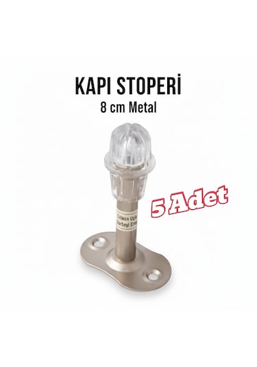 Silikon Uçlu Metal Kapı Stoperi 5 Adet Kapıya Monte Kapı Tamponu Sessiz Darbe Emici