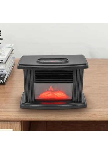 Cncest Elektrikli Soba Ayaklı Isıtıcı, 3d Alevler Ve Odun Yakma Efekti - 1000w